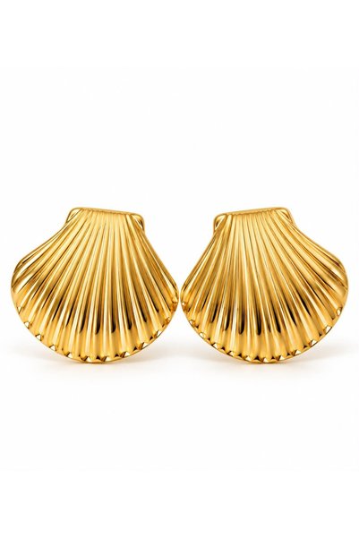 Bermecy Aurelia Gold |   Sea Shell Steel Earrings