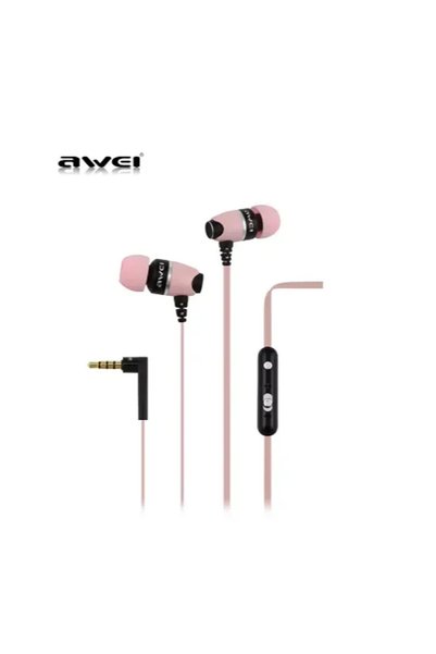 AWEI Ακουστικά-Handsfree S88Hi 3.5MM με μικρόφωνο, σε ροζ χρώμα