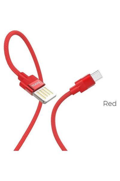 Hoco Πλεγμένο καλώδιο USB 2.0 σε micro USB κόκκινο 1.2μ (HC-U55MRD)