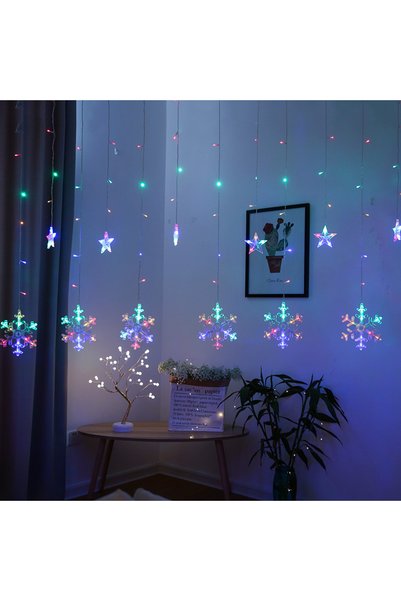 OEM Χριστουγεννιάτικα λαμπάκια LED πολύχρωμα 3μ x 100εκ τύπου βροχή με διαφαν...