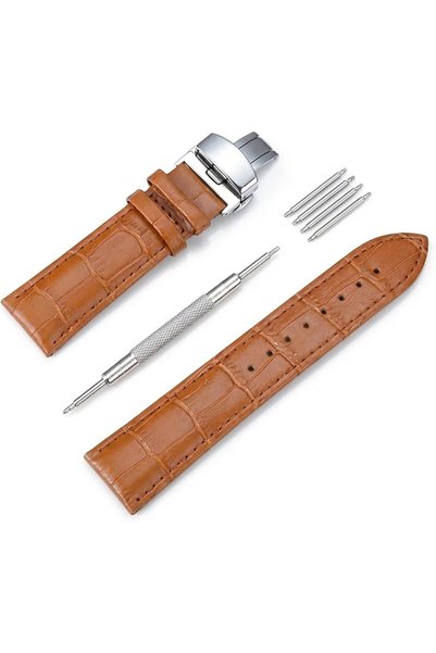GoodTool حزام ساعة، أحزمة ساعة من الجلد الطبيعي مع إبزيم دبوس وصندوق هدايا لل...