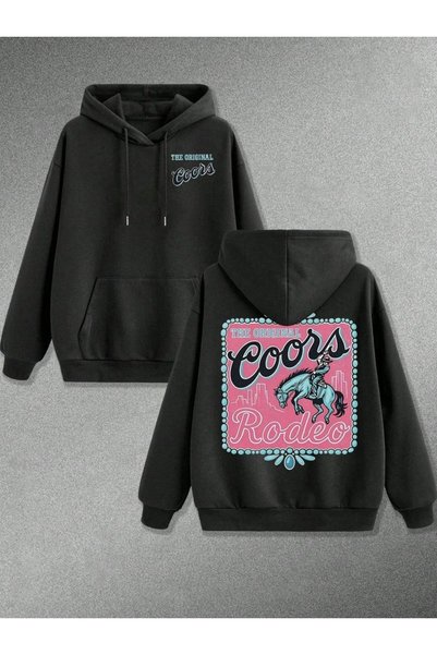 Vordevia Rodeo Printed Cotton 3 Thread Threaded Oversize Sweatshirt