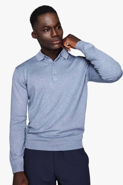 Other Pulover cu guler polo CAIM48-1401 Celeste