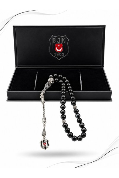 Beşiktaş YENİ SEZON LİSANSLI SİYAK AKİK DOĞALTAŞ TESBİH ÖZEL KUTU