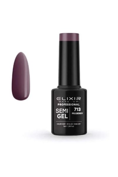 Elixir Professional Semi Gel Ημιμόνιμο Βερνίκι Νυχιών 713 Mulberry Μελιτζανί 5ml