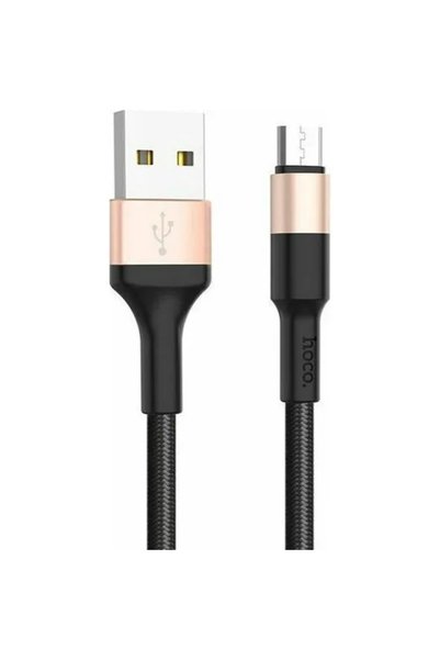 Hoco Πλεκτό καλώδιο USB 2.0 σε micro USB χρυσό 1μ (X26)
