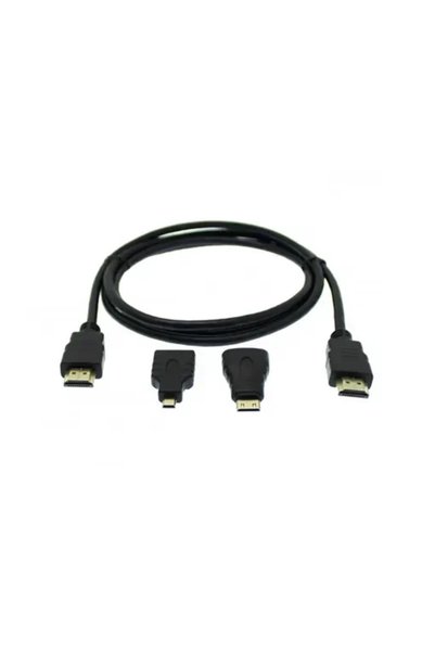 OEM Καλώδιο HDMI 1.5m 1.4V, 3D με αντάπτορες Mini HDMI και Micro HDMI YWX-3X1...