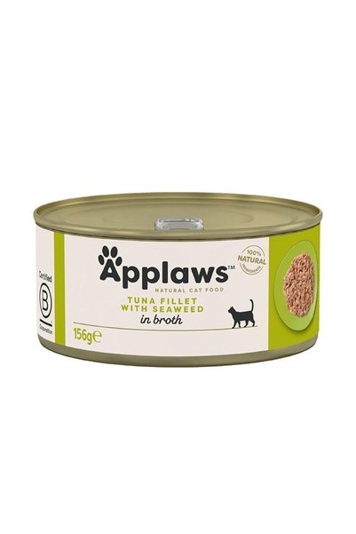Applaws Tuna Fillet with Seaweed in Broth Wet Cat Food Tin 156 g x 6 pcs