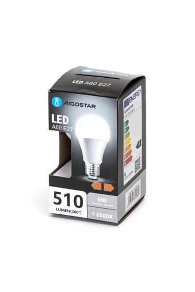 OEM Λάμπα Led A60 E27 6W ψυχρό λευκό 6500K 510lm Aigostar