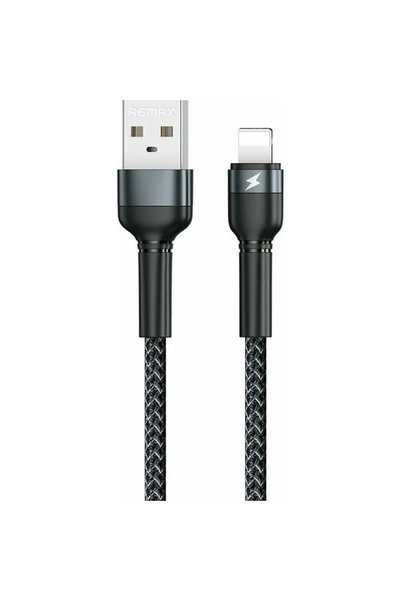 Remax Πλεγμένο καλώδιο USB σε Lightning μαύρο 1μ (RC-124i)