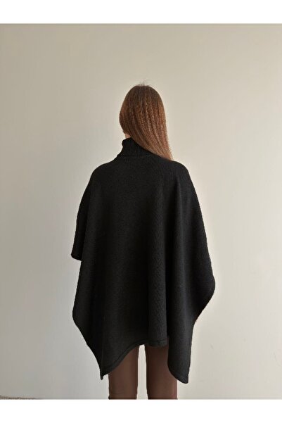 Cistern İstanbul Women's Turtleneck Poncho Sweater