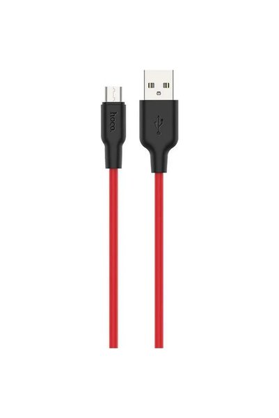 Hoco Κανονικό καλώδιο USB 2.0 σε micro USB κόκκινο 1μ (X21 Plus)