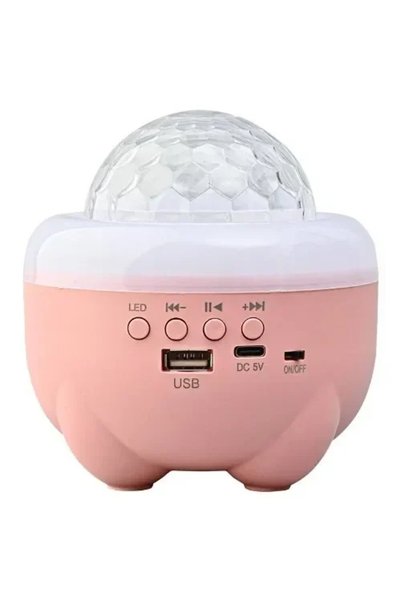OEM Φορητό ηχείο Bluetooth με πολύχρωμο φως LED προβολής Starry Sky σε ροζ χρώμα