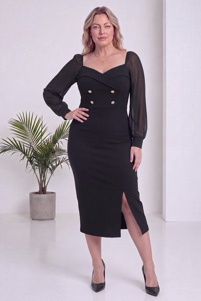 zks grup tekstil Rochie de seară pentru femei, mărime mare, cu decolteu în formă de inimă și crăpătură, lungime midi, negru, visiniu, maro