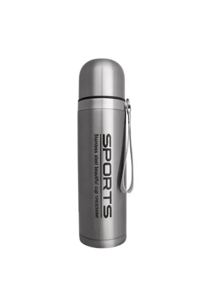 OEM Παγούρι θερμός 500ml SPORTS από ανοξείδωτο ατσάλι 8168 σε ασημί χρώμα