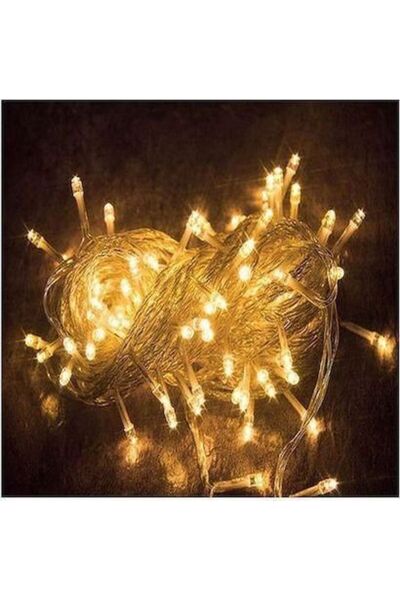 OEM Χριστουγεννιάτικα λαμπάκια LED θερμό λευκό 12μ σε σειρά με διαφανές καλώδ...