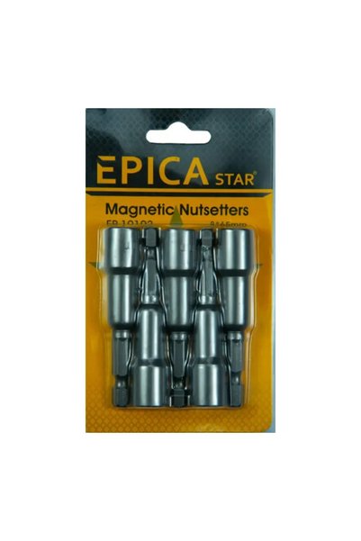 OEM Καρυδάκια μαγνητικά 8×65 mm εξάγωνα με καρέ υποδοχής HEX σετ 5 τεμάχια Ep...