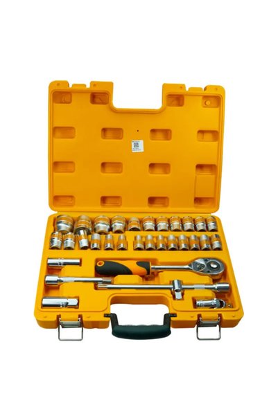 OEM Σετ 32 τεμάχια επαγγελματική καστάνια CRV με καρέ υποδοχής 1/2″ και καρυδ...