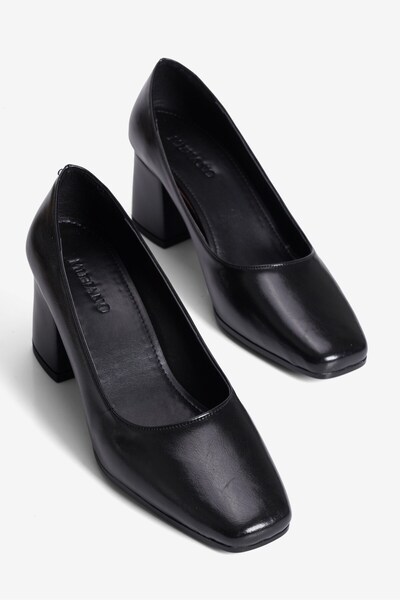 Mubiano Pantofi cu toc pentru femei, cu vârf pătrat, cu toc gros, Sima Black