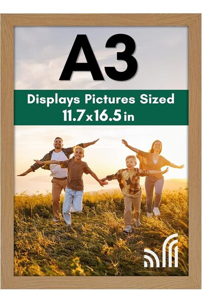 Americanflat A3 Picture Frame in Black - Composite Wood with Shatter Resistan...