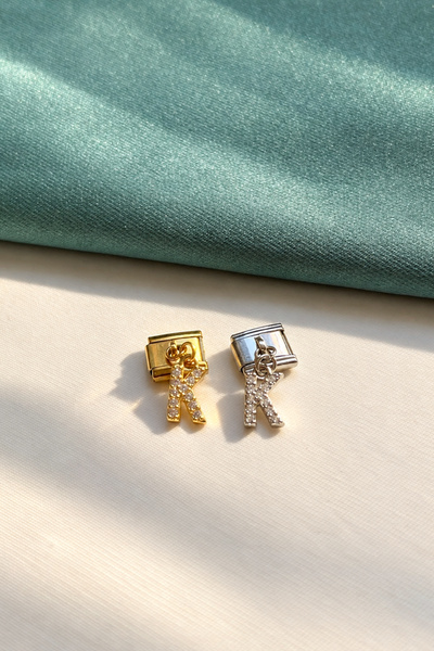 Berilya Aksesuar Italian Charm Bracelet Compatible Single Letter Charm