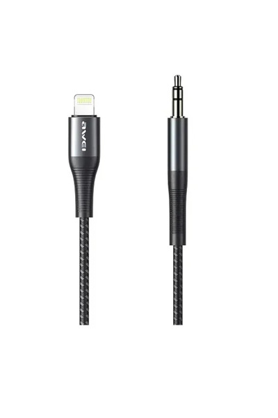 AWEI CL-116L Πλεκτό καλώδιο 3.5mm σε Lightning μαύρο 1μ