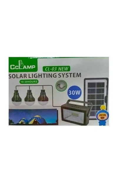 OEM Ηλιακό Κιτ με 3 Λάμπες LED και Μεγάλης Ισχύς Φακό 30W CL-03 NEW