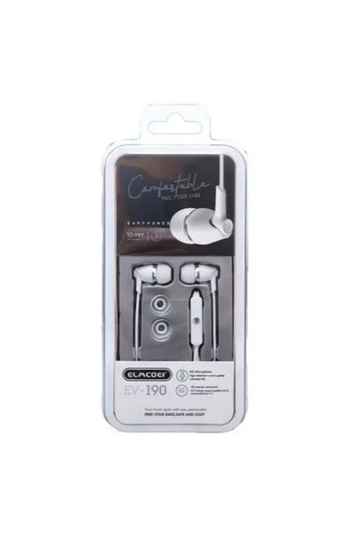 OEM Ακουστικά Elmcoei EV190 In-ear με σύνδεση 3.5mm Jack λευκό Handsfree