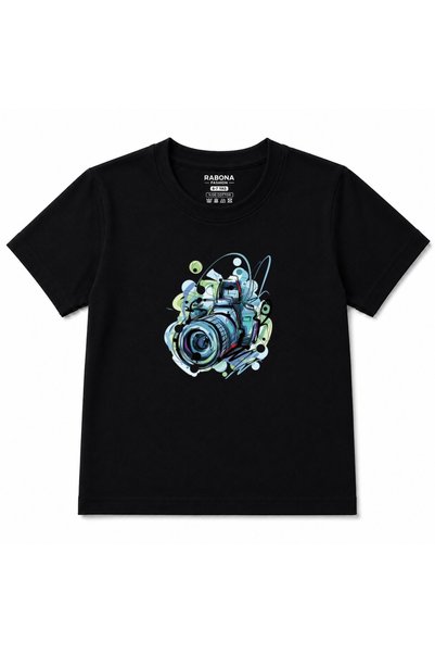 Rabona Fashion Capture the Moment – Colorful Abstract Camera Kids Graphic T-S...