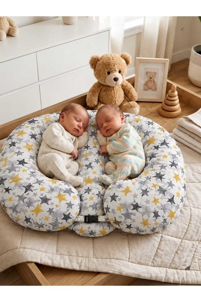 TREVO Twin Baby Breastfeeding and Support Pillow with Belt Buckle