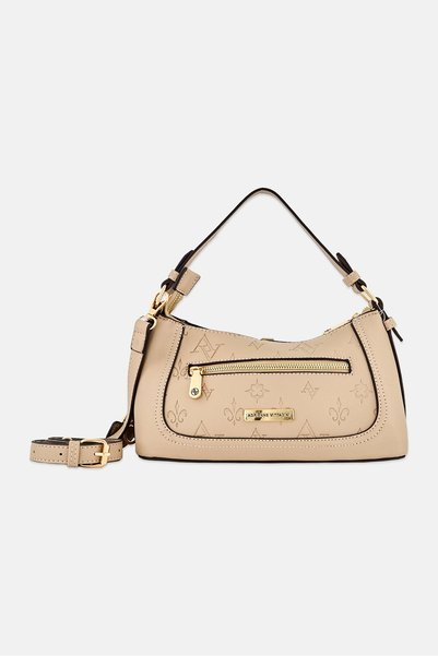 Adrienne Vittadini Women Brand Logo Cross Body Bag, Taupe