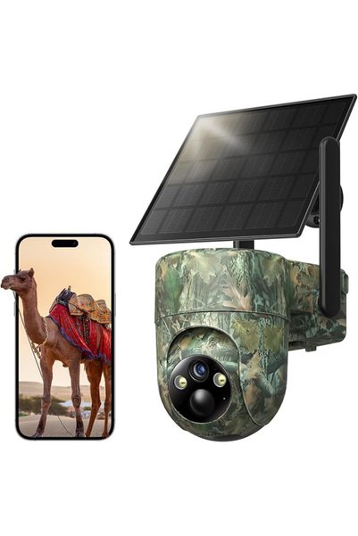 GENERAL Sehmua Outdoor Solar Camera with Solar Panel, 2K Hd 360° Rotation ° ,...