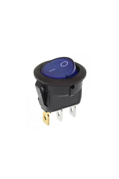 OEM Διακόπτης On - Off 3 Pins με μπλε φωτισμό 6A 12V - 24V XM07