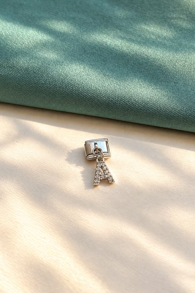 Berilya Aksesuar Italian Charm Bracelet Compatible Single Letter Charm