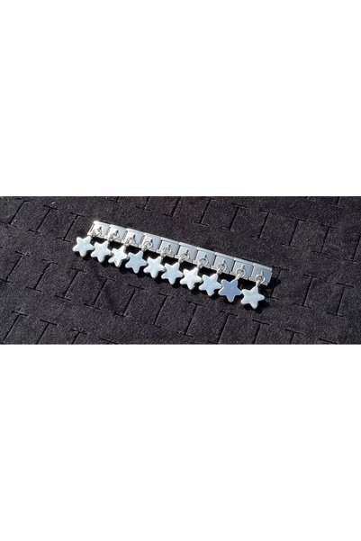 FREE PALACE Silver Color Italian Charm Bracelet with Dangling Star Detail – Modular Steel Design (1 Piece)