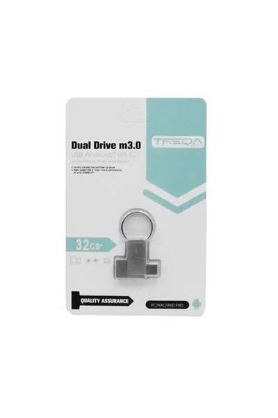 OEM USB Stick 3.0 32GB με Βύσμα USB-A και Type-C Treqa UP-02-32GB
