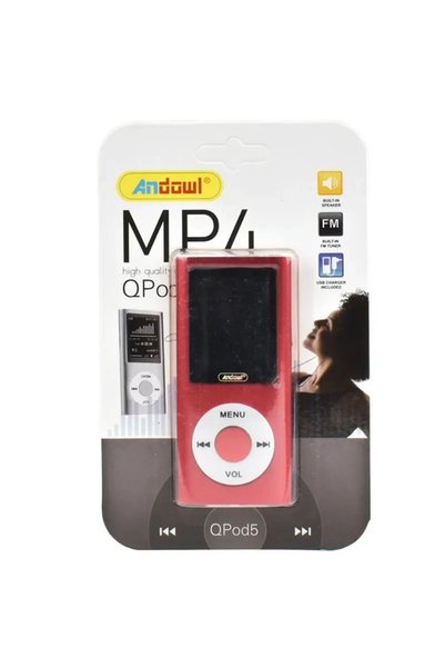 Andowl με οθόνη 1.8″ χωρίς εσωτερική μνήμη κόκκινο QPOD5 MP4 Player