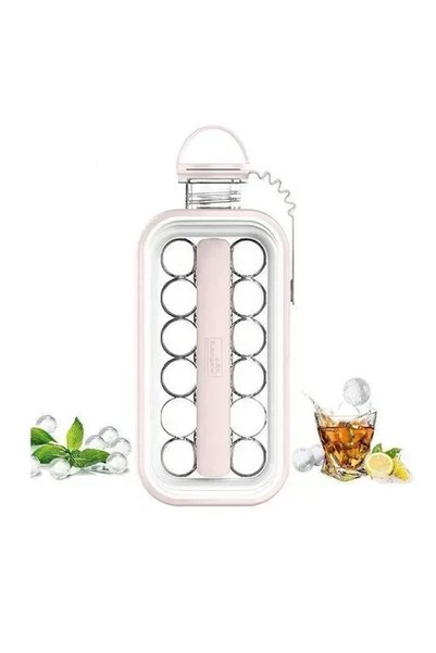 OEM Φορητή παγοθήκη διαφανές Ice Ball Maker 2 σε 1 σε ροζ χρώμα