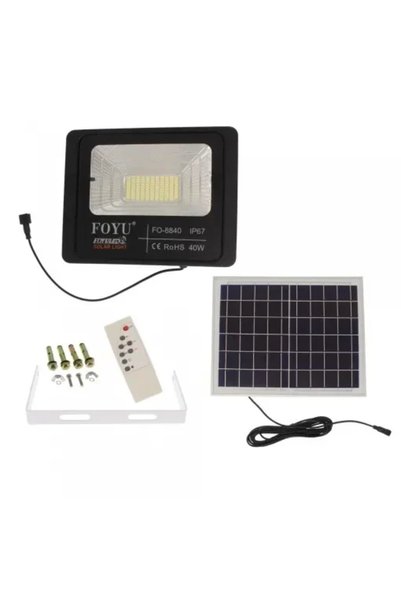 OEM Ηλιακός Προβολέας Εξωτερικού Χώρου 40W IP67 με Τηλεχειριστήριο FOYU FO-8840