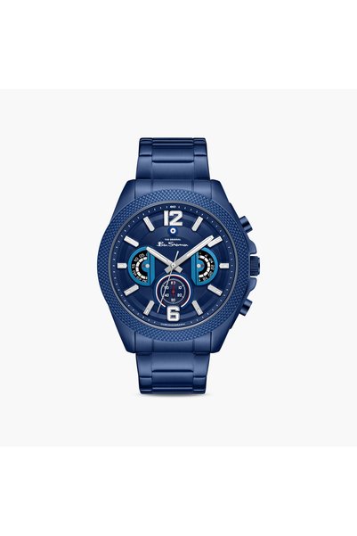 Ben Sherman ساعة كرونوغراف رجالية زرقاء مستديرة مقاس 44 ملم |   BSWGI0001304