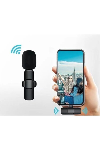 VLK Lions Microfon lavalieră, Plug and Play, negru, pentru dispozitive USB C