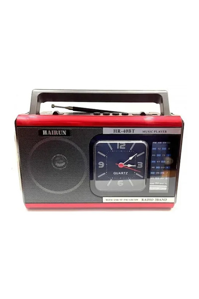 OEM Επιτραπέζιο ραδιόφωνο Retro με Bluetooth και USB HAIRUN HR-40BT σε κόκκιν...