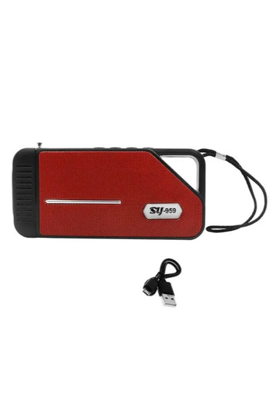 OEM Φορητό ασύρματο ηχείο Bluetooth και USB με ηλιακό πάνελ SY-959 σε κόκκινο...