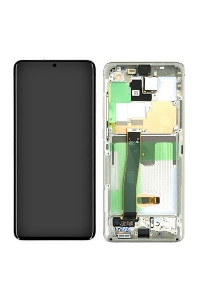 Samsung Γνήσια Οθόνη LCD με Μηχανισμό Αφής Galaxy S20 Ultra SM-G988 Λευκή (GH...