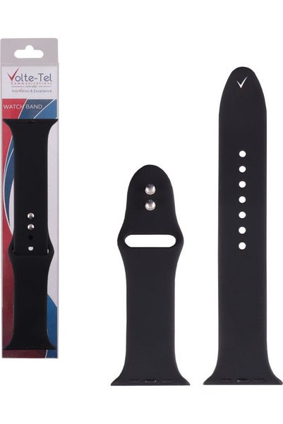 Volte-Tel Λουράκι Σιλικόνης Apple Watch 42/44/45/49mm Iconband Μαύρο VT104 - ...