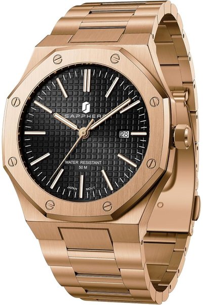 Benyar BY Watch for Men Octagonal Stainless Steel 50M Waterproof Luxury Wrist...