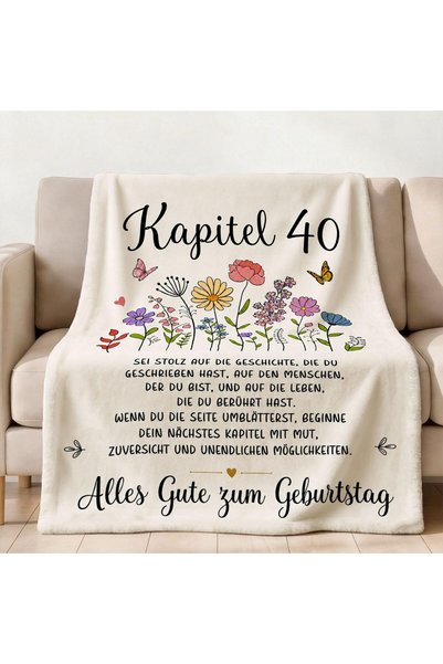 OEM Φανελένια Κουβέρτα Ριχτάρι, Δώρο 40ων Γενεθλίων, Γεννημένος το 1986, 130x...