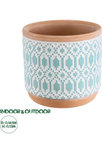 GloboStar® GloboStar Τεχνητός Κήπος Δελχί Διακοσμητική Κεραμική Γλάστρα - Γλά...
