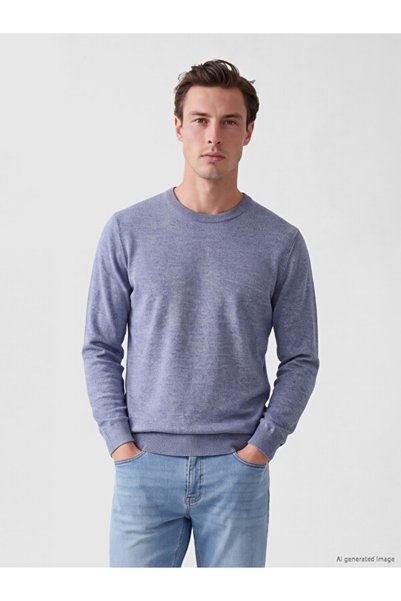 LC Waikiki Rmz Gi̇yi̇m Farkiyla Zero Roba Collar Men's Knitwear Sweater