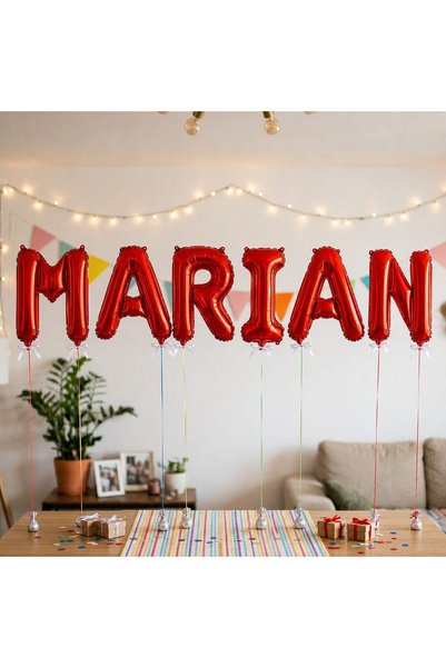 OEM Baloane cu Numele MARIAN din Folie Metalizată, 40 cm, Roșu, Decor Festiv ...